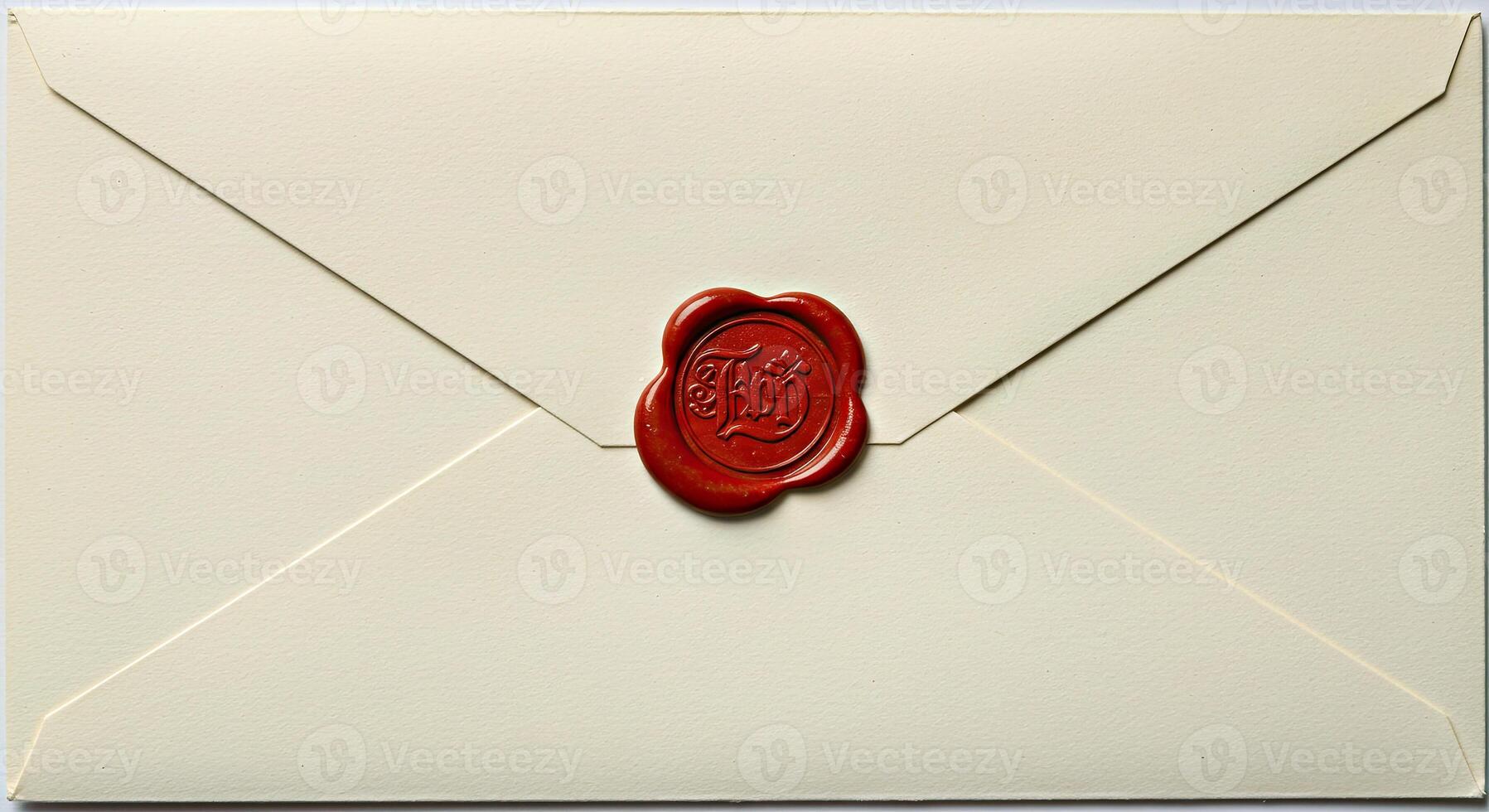 An envelope with a wax seal on top photo