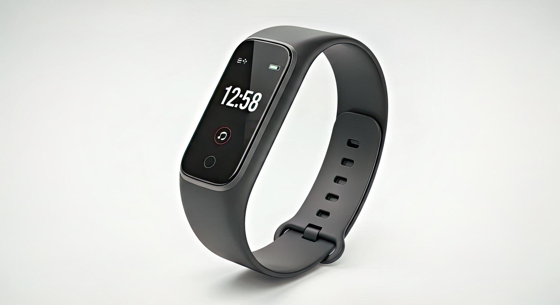 A smart watch with an alarm clock on it photo