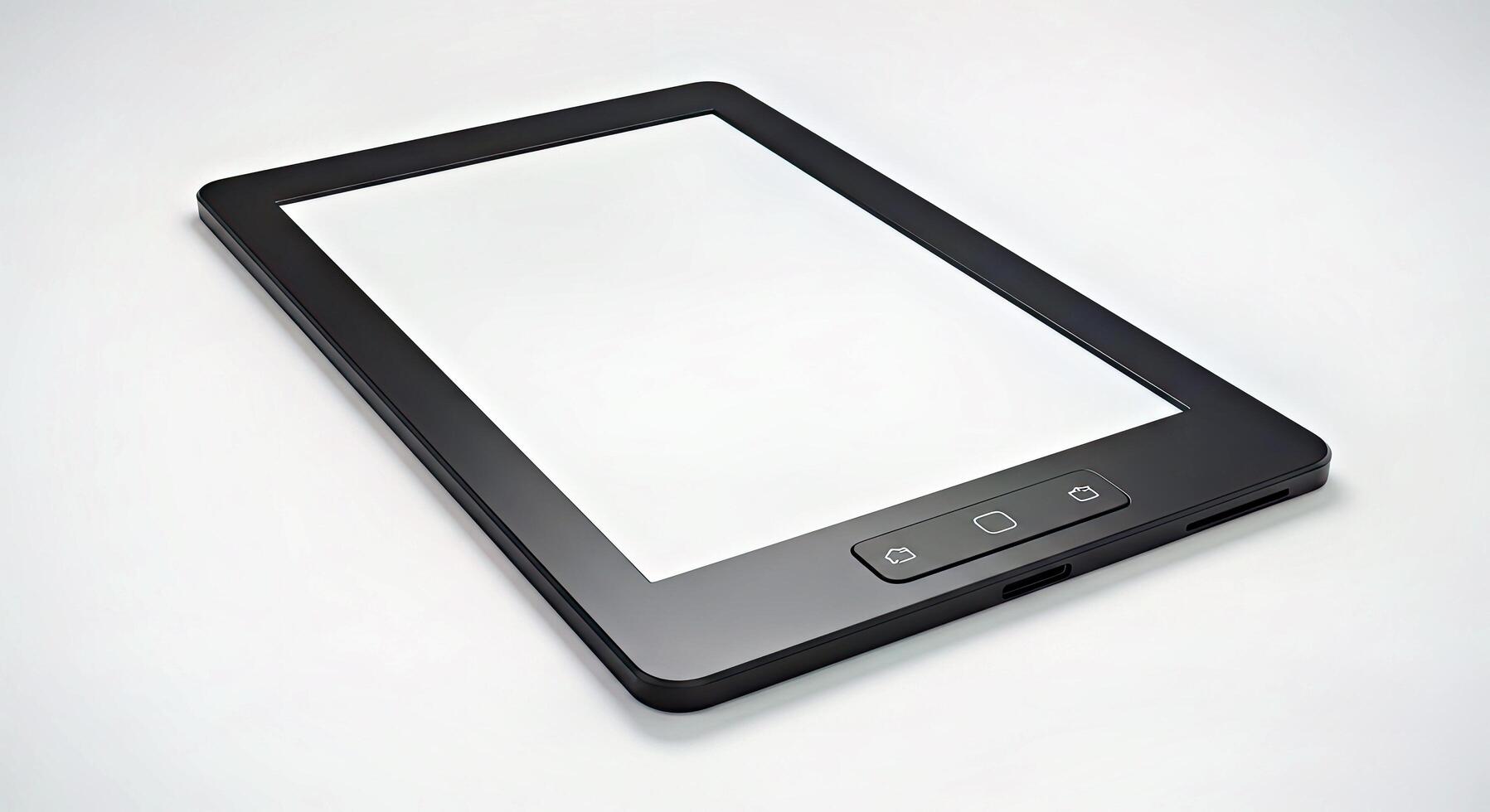 A black tablet computer with a blank screen photo