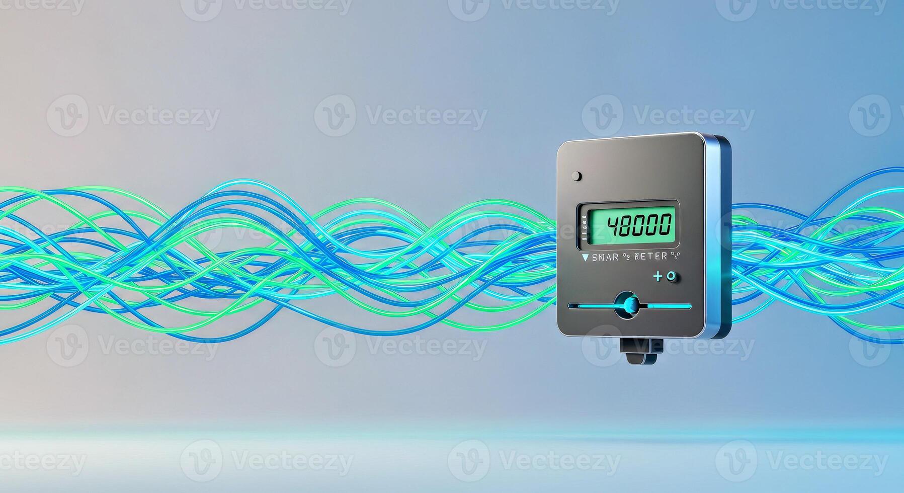 A digital device with a blue background photo