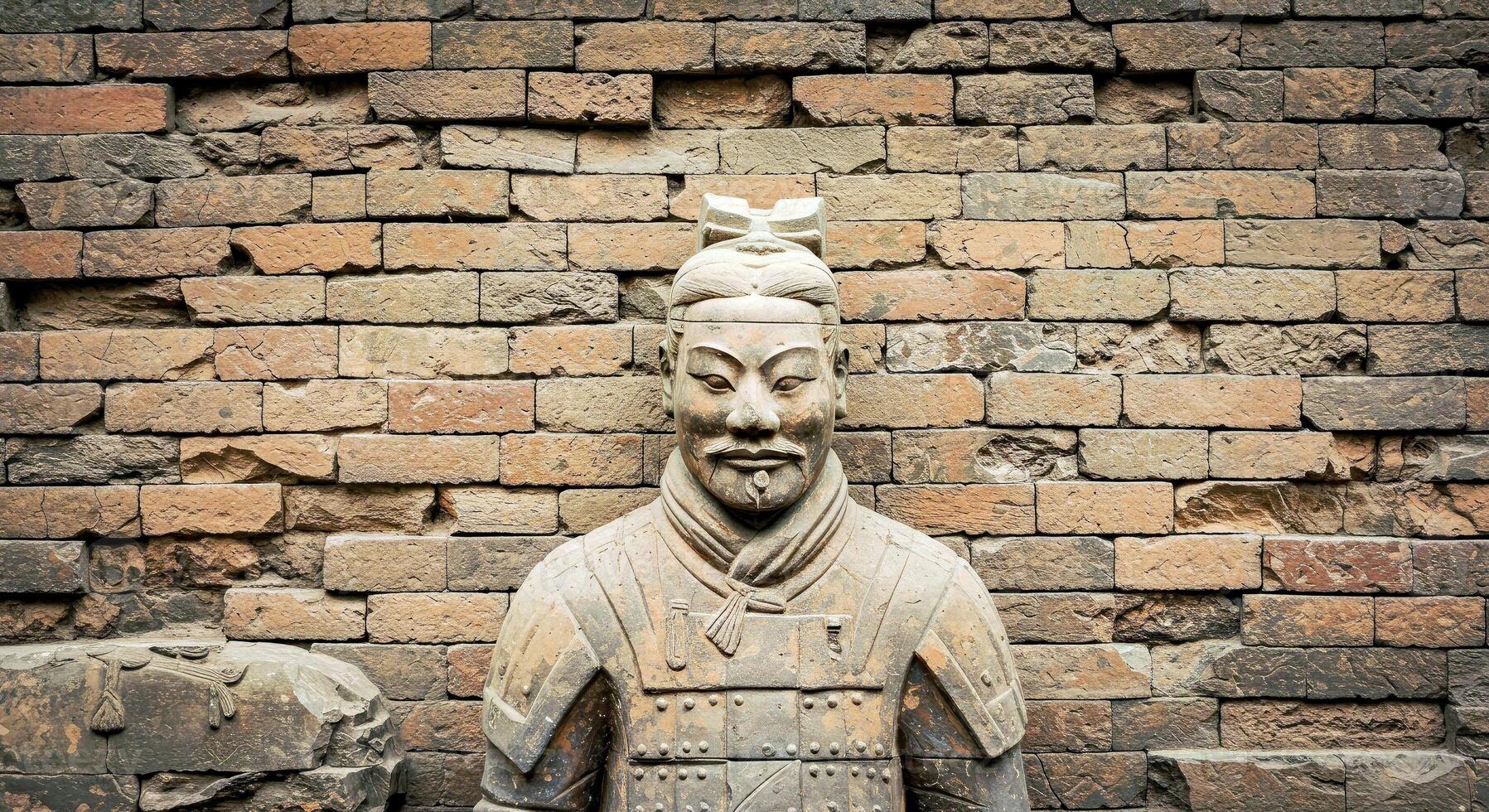 Ancient chinese warrior statue in the ancient city of xian photo