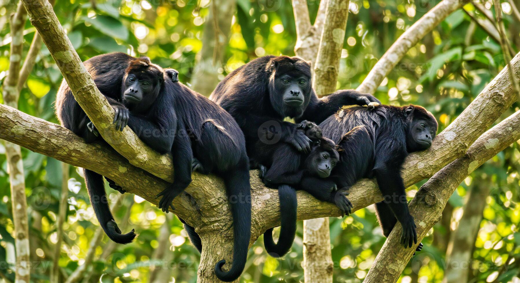 Howler monkeys in the amazon rainforest photo