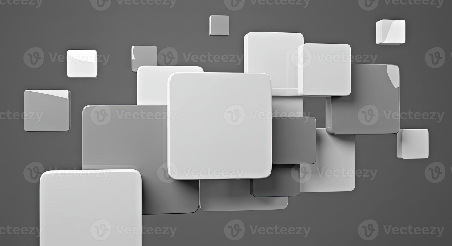 3d abstract background with white squares photo