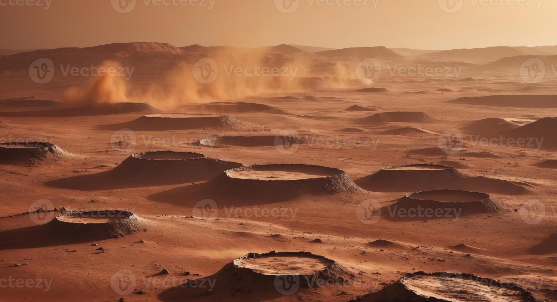 An image of the martian landscape with sand dunes photo