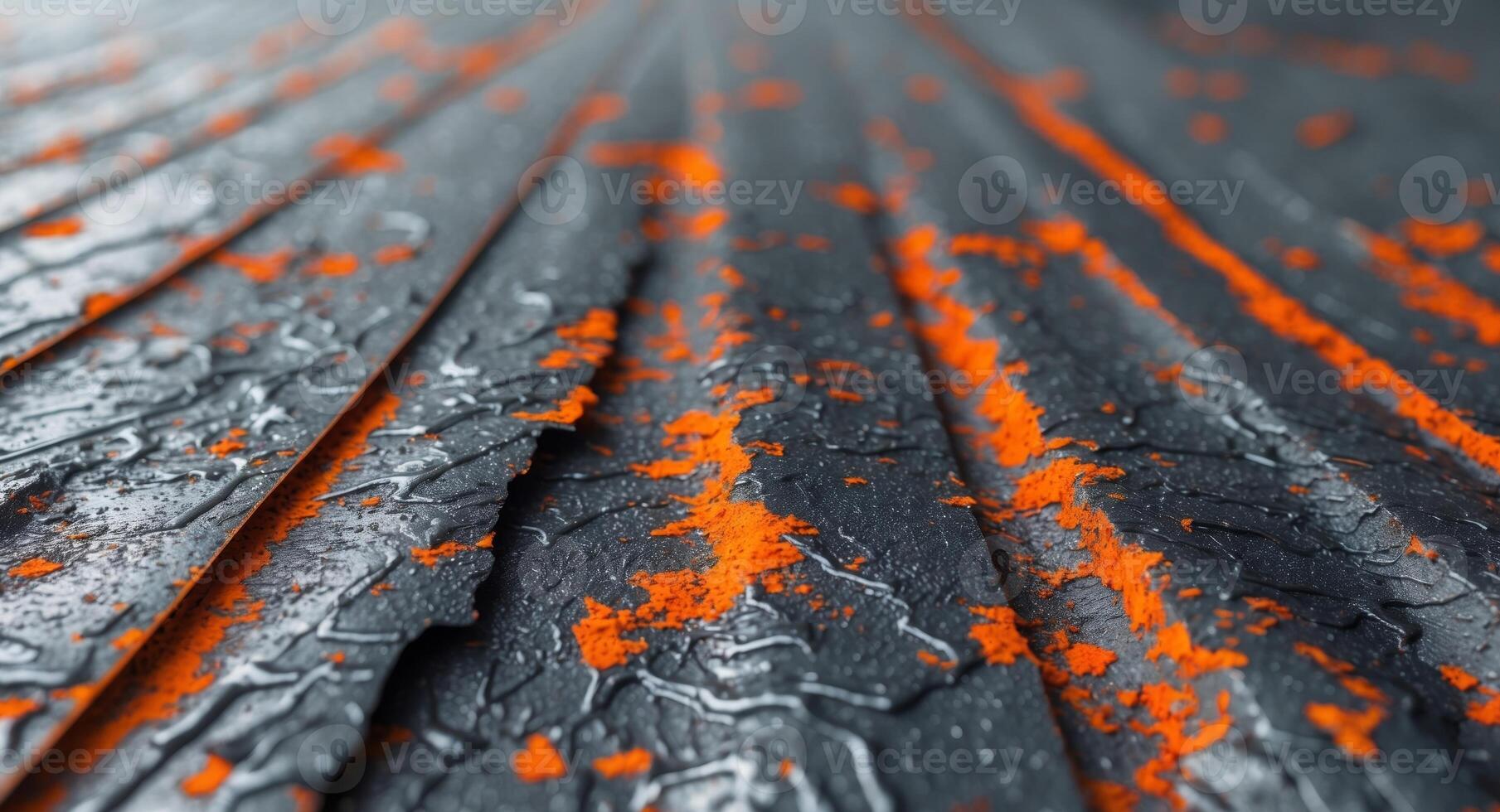 Orange paint on a wooden surface photo