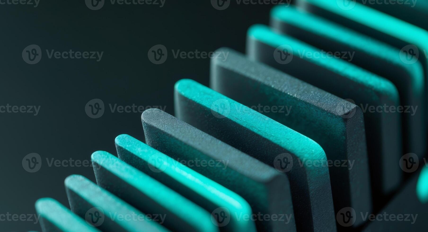A close up of a computer processor with green lights photo