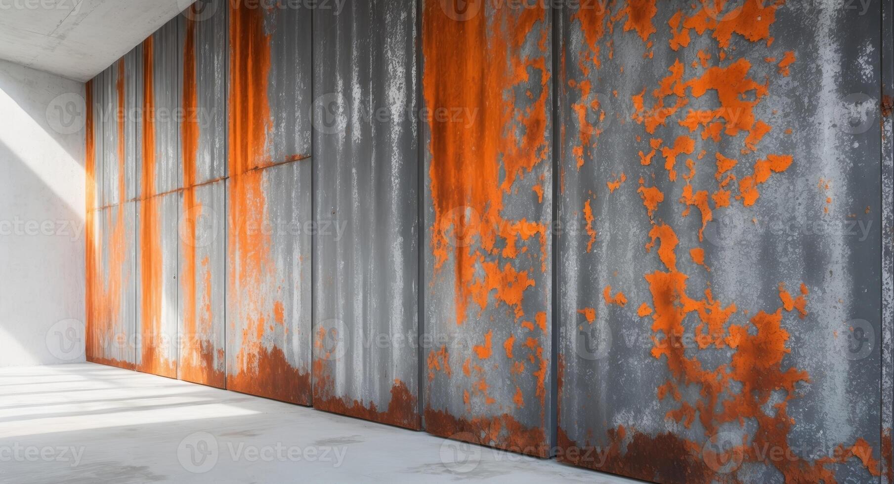 An orange wall with rust on it photo