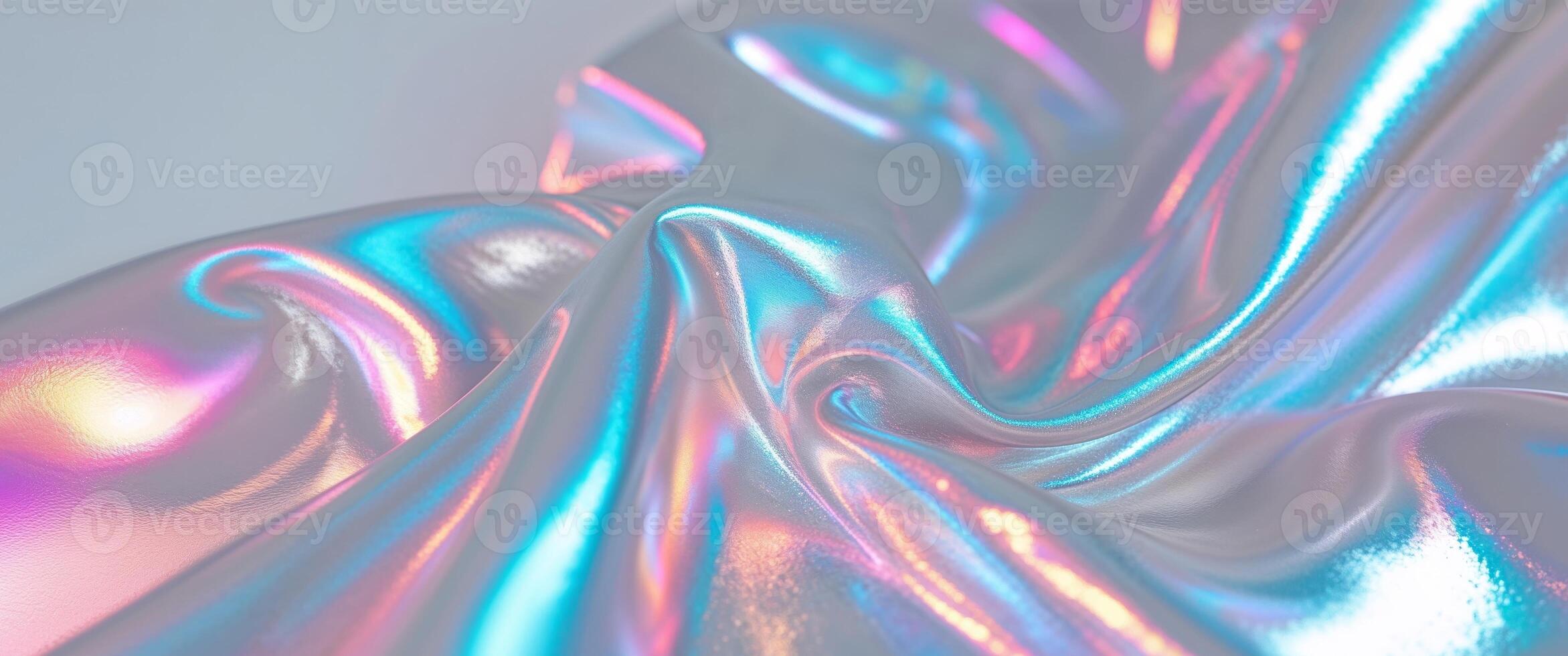 A shiny fabric with a rainbow pattern photo