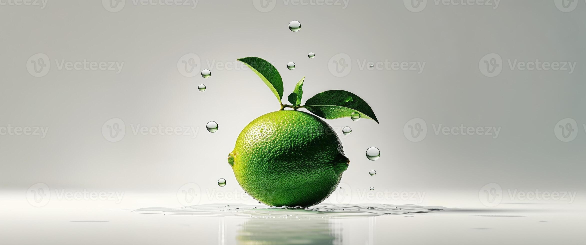 Lime Splash with A Refreshing Burst of Citrus. photo