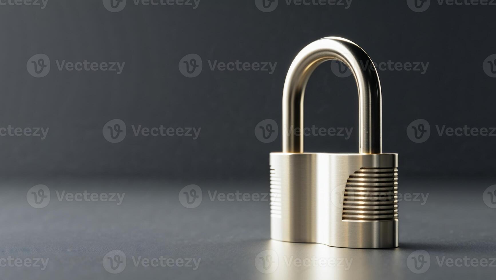 Sleek golden padlock symbolizing advanced data security. photo