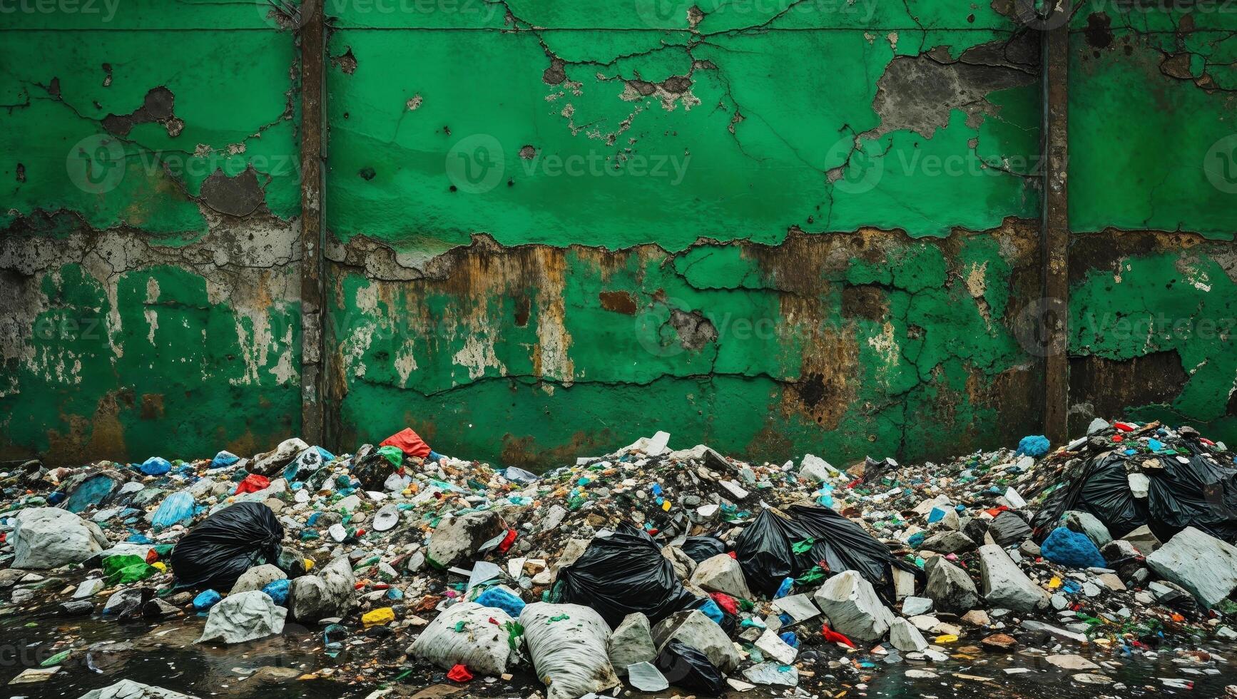 Urban Waste Action in Bright Environmental Focus photo