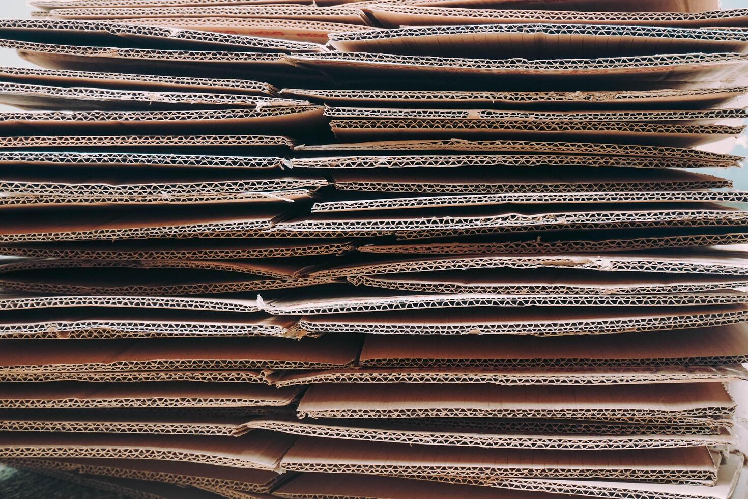 Landscape Photo of a stack of cardboard boxes ready to recycling