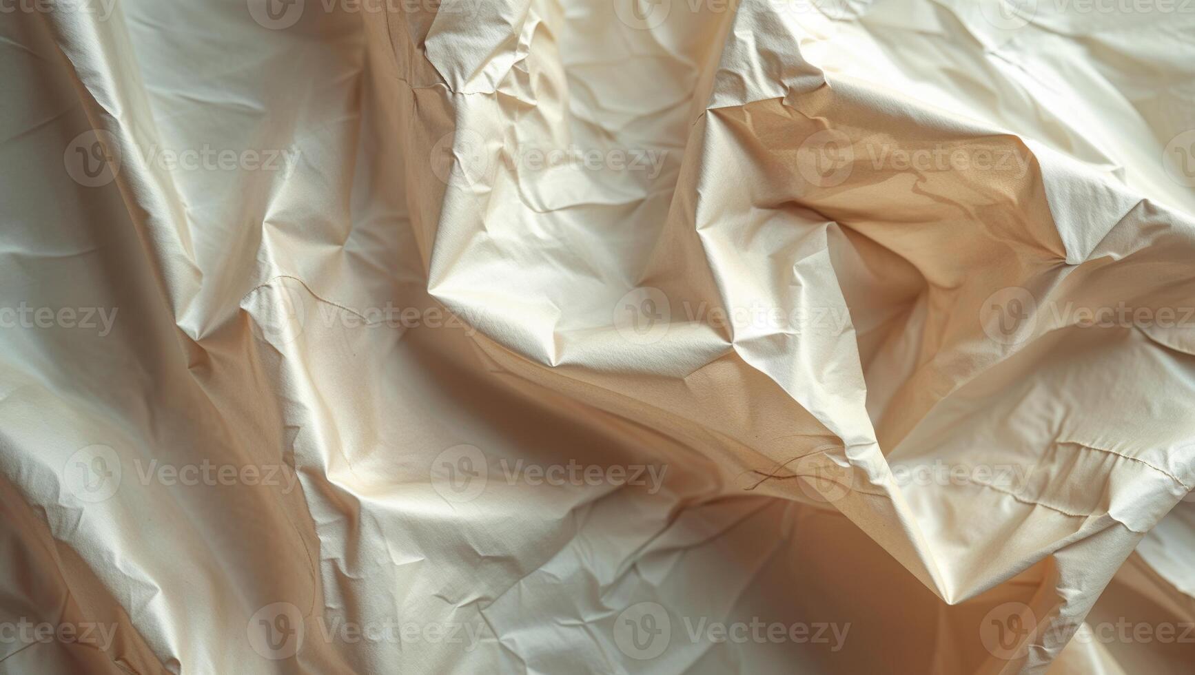 Crumpled fabric background with creases photo