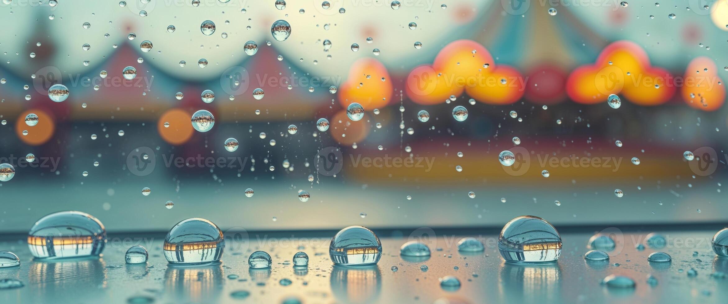 Raindrops on the window of a car photo