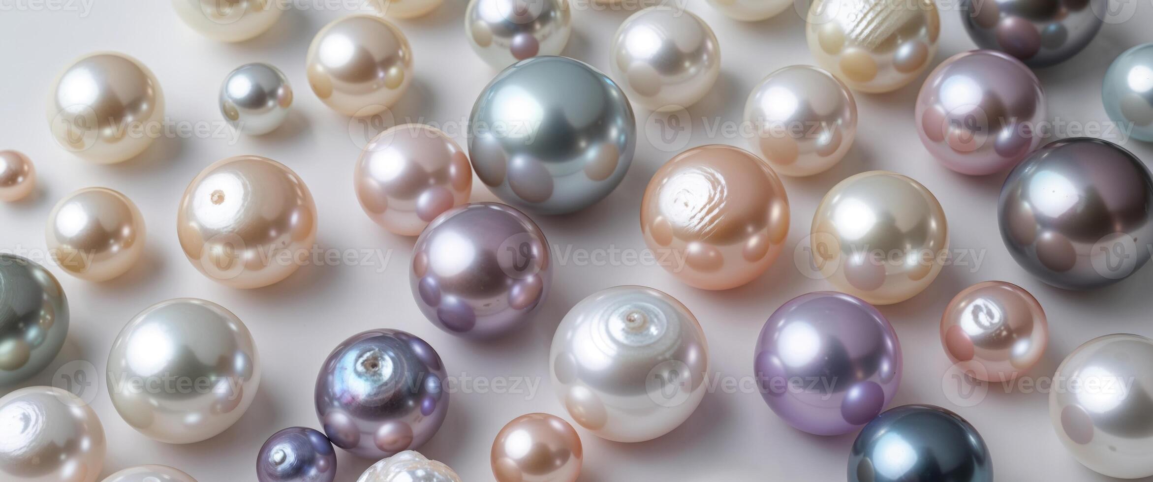 A large group of different colored pearls photo