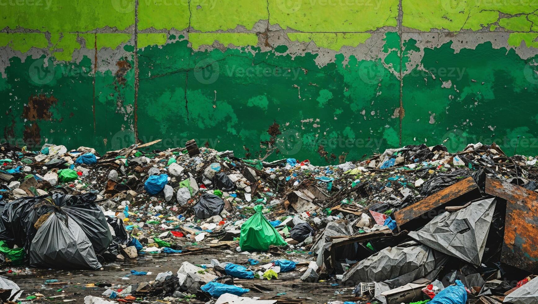 Urban Waste Action in Bright Environmental Focus. photo