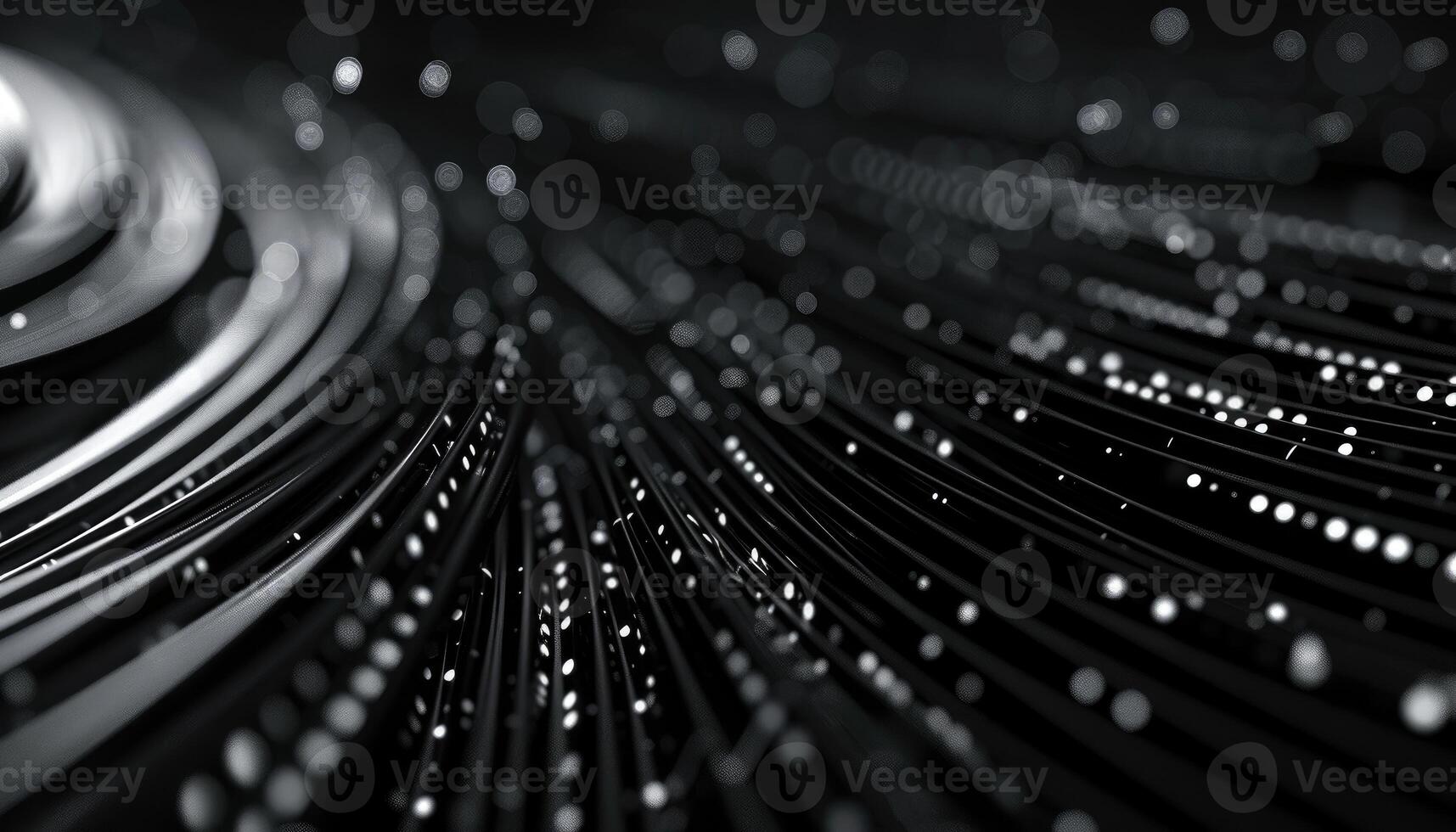 Abstract Black Curving Lines With White Dots Background photo