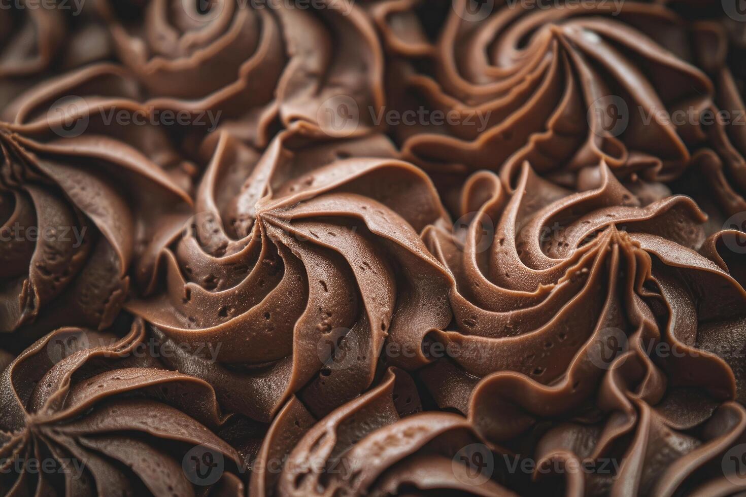 Swirled Chocolate Frosting Delicious Dessert Texture photo