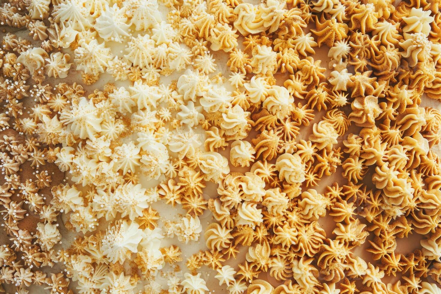 Golden and White Frosting Decorates Cake photo
