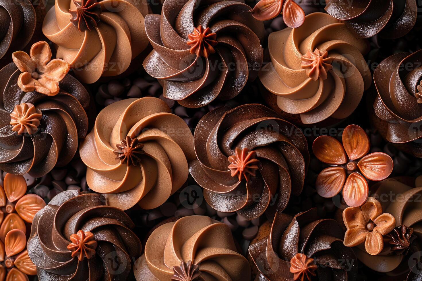 Delicious Chocolate Cupcakes Swirled Frosting Delights photo