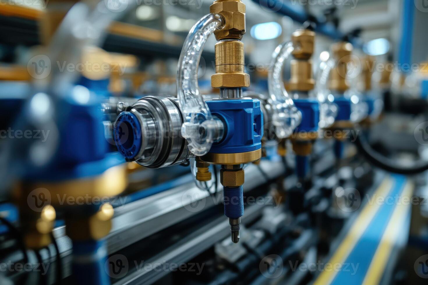 Close-Up View of Industrial Pneumatic Tools for Efficient Manufacturing Processes photo