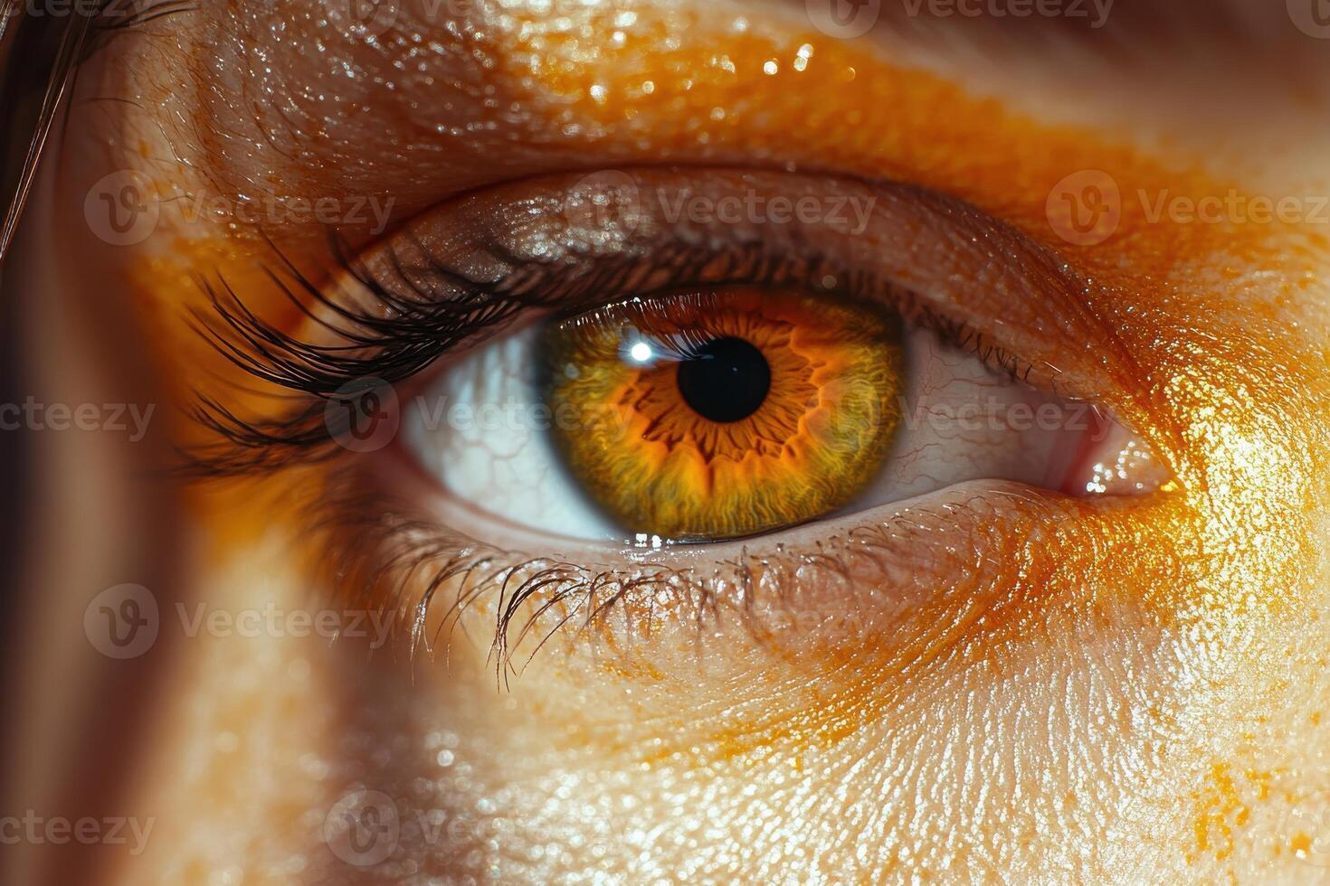 Close-Up of a Beautifully Detailed Female Portrait Suitable for Art and Design Projects photo