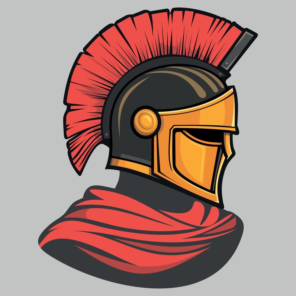 bust in ancient roman helmet for roman legionary on white background vector