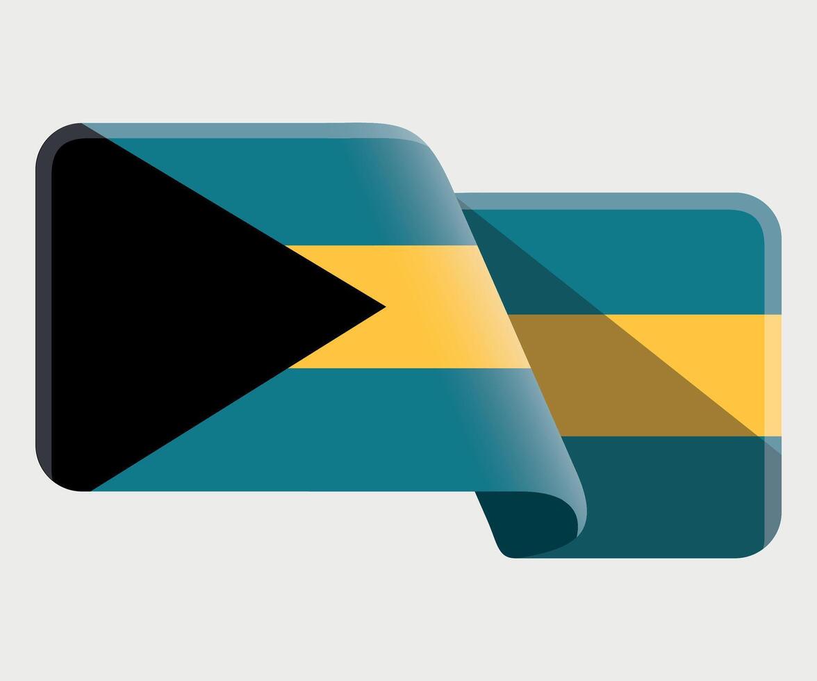 rectangular stylized national flag of Bahamas on white background vector