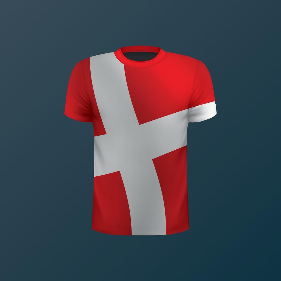T-shirt with national flag of Switzerland on dark background vector