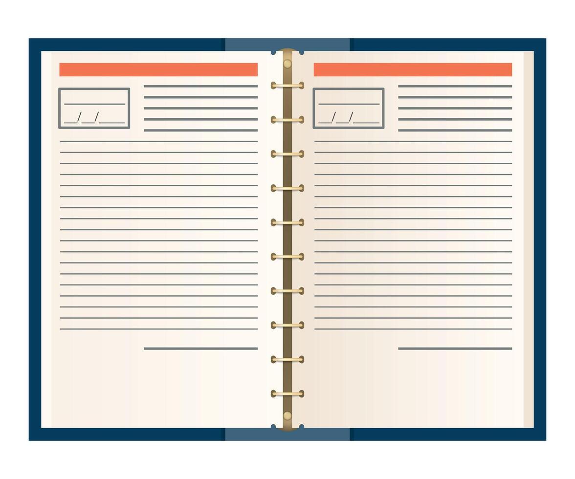 weekly diary planner lined on white background vector