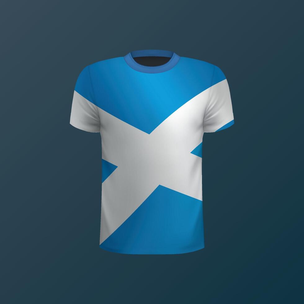 T-shirt with national flag of Scotland on dark background vector