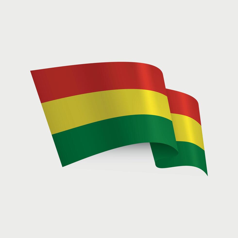 wavy national flag of Bolivia isolated on white background vector
