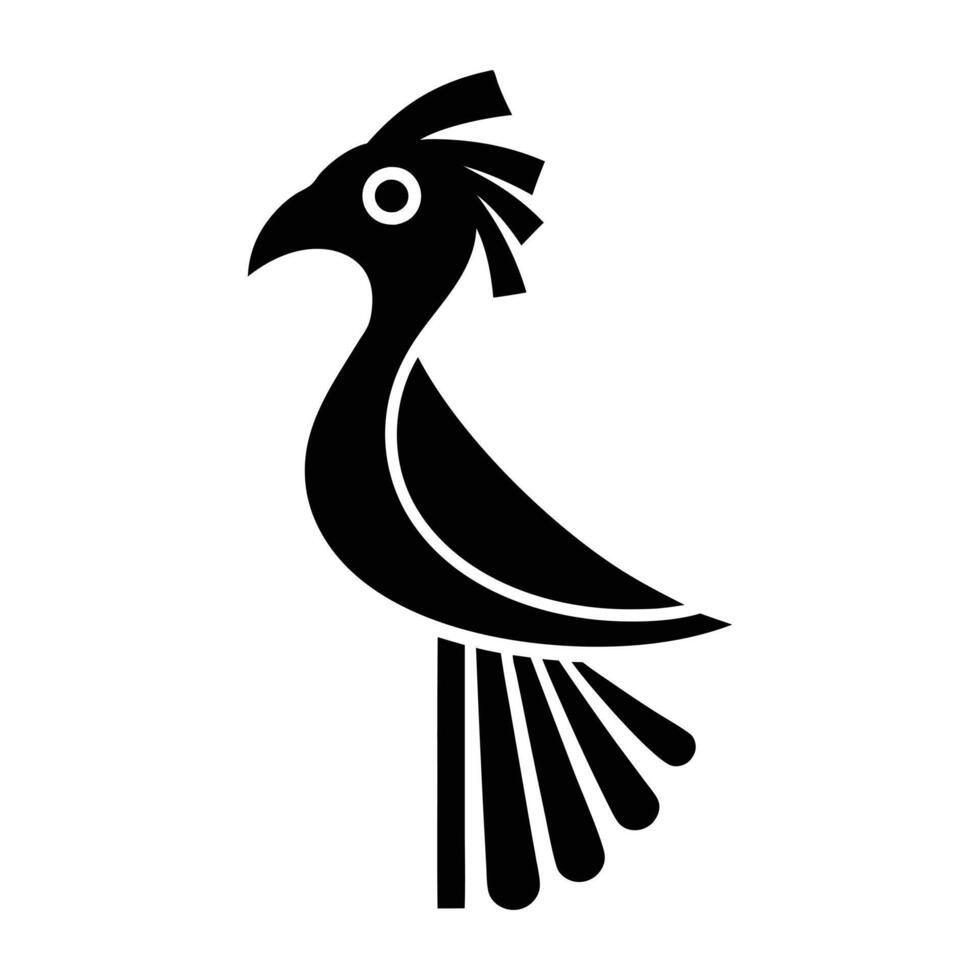 Stylized Black Bird Silhouette, Perfect for Decorative Prints vector
