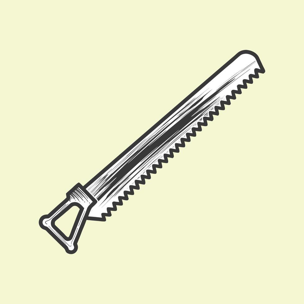 Vintage Ice cutting saw design. vector