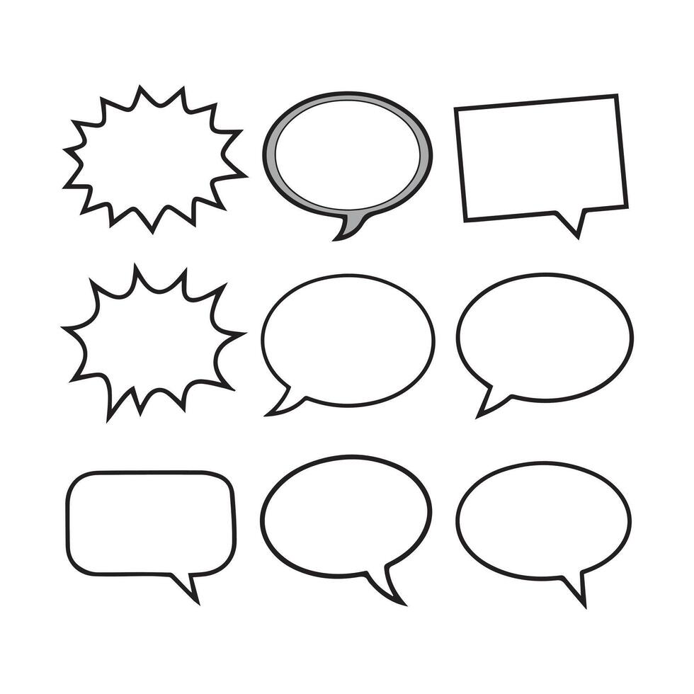 A set of speech bubbles with different shapes vector