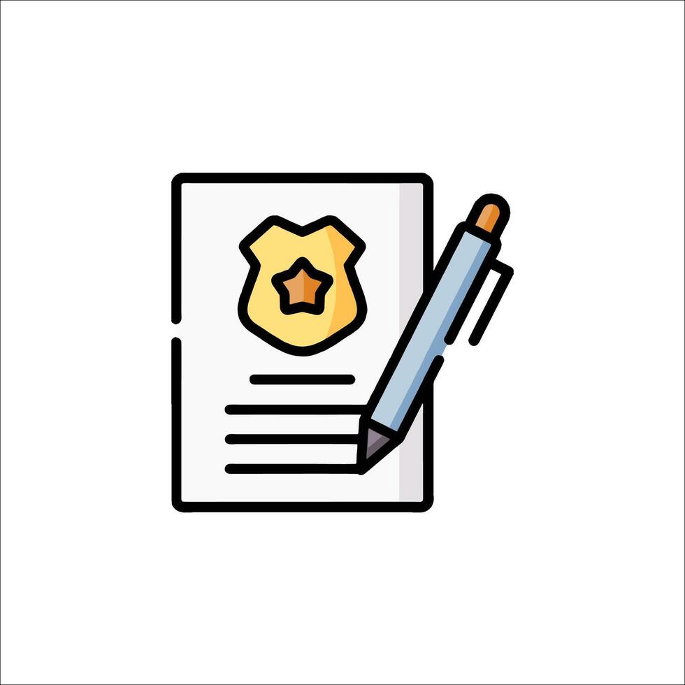 Police officer document icon illustration vector