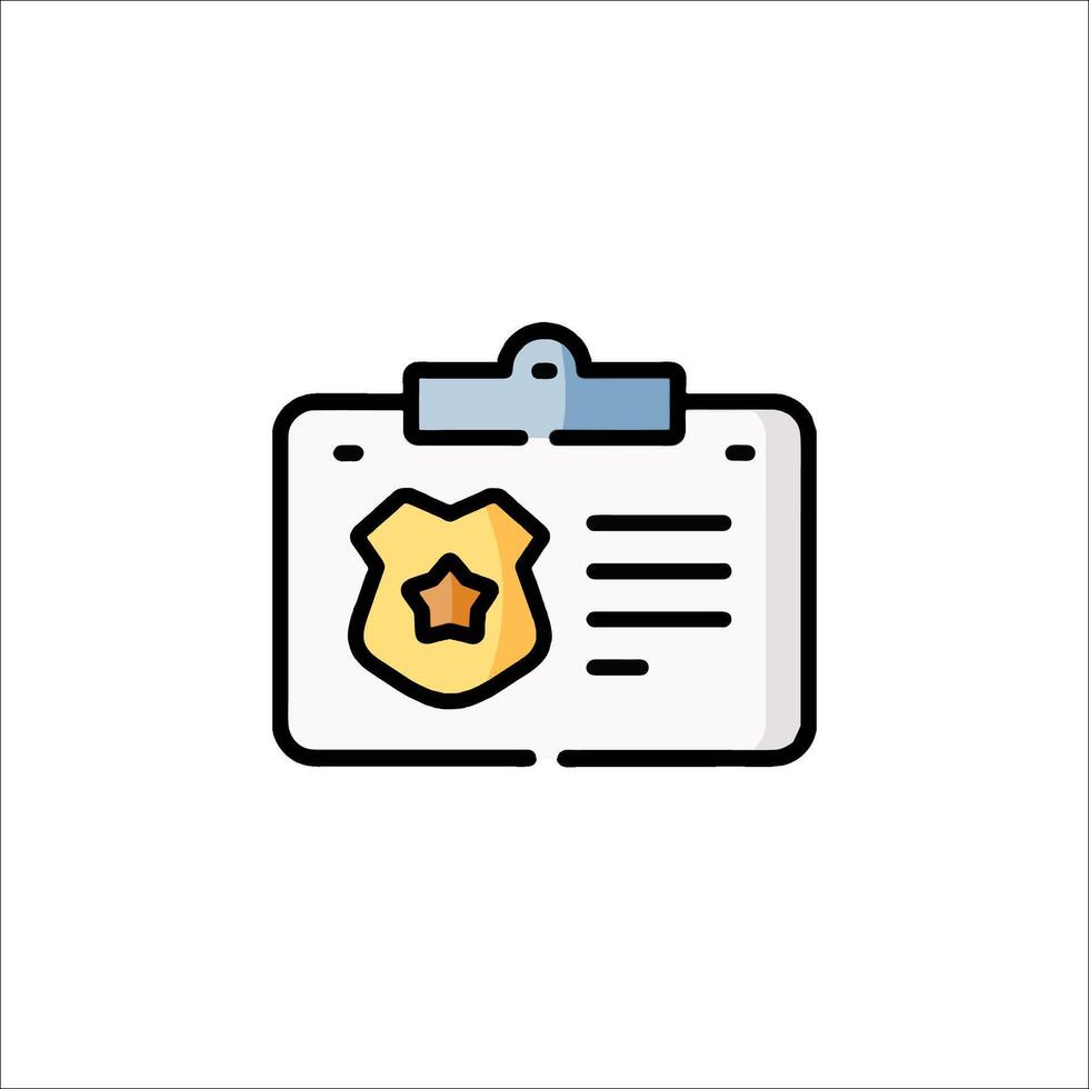 Police badge icon on clipboard illustration vector
