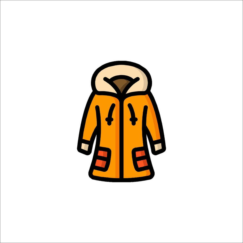An orange coat with a hood on it vector