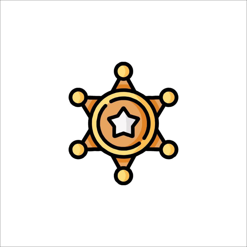 A sheriff's badge icon on a white background vector