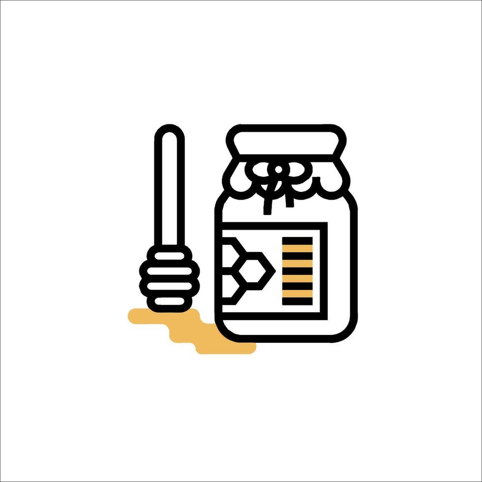 Honey jar icon with a stick and honey vector