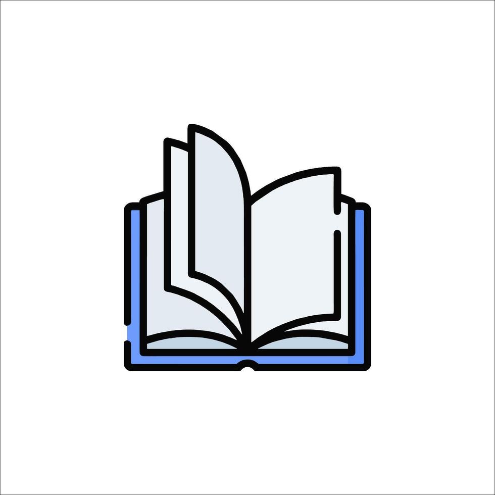 An open book icon on a white background vector