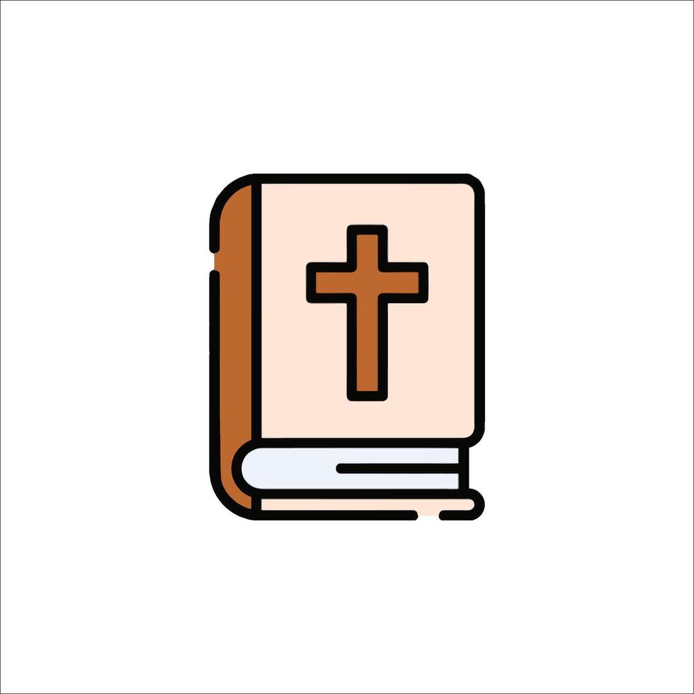 A bible with a cross on it vector