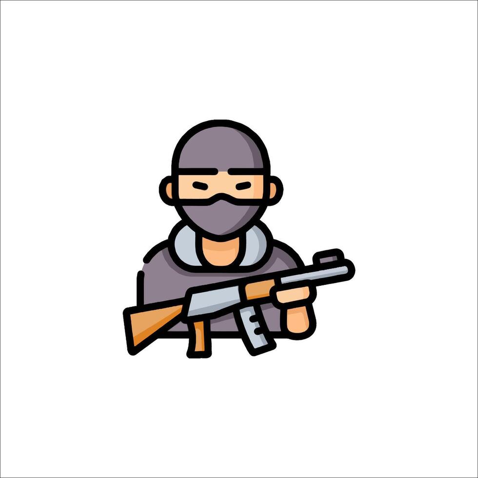A cartoon man with a gun in his hand vector