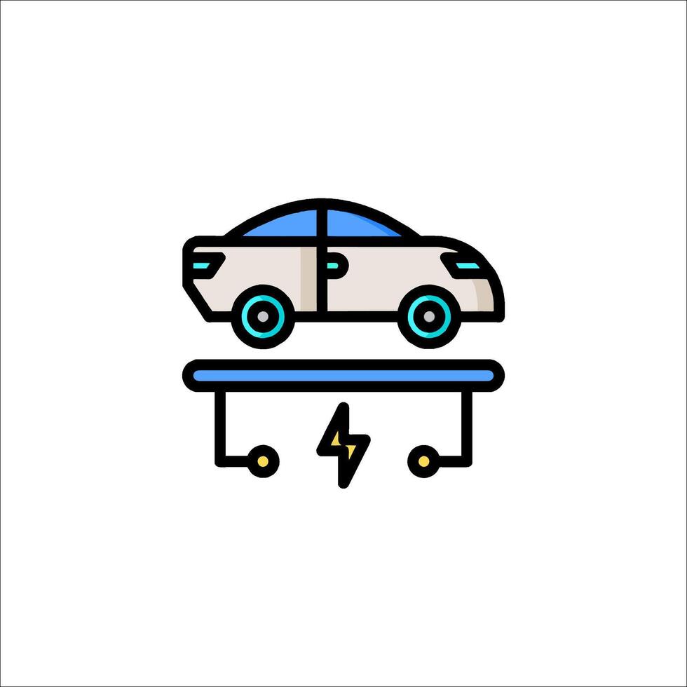 Electric car charging icon illustration vector