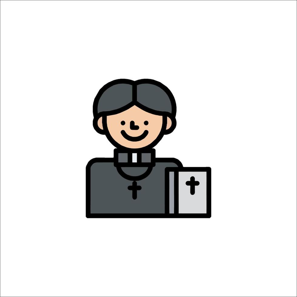 A priest holding a bible icon vector