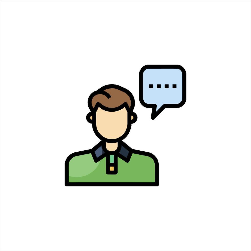 A man with a speech bubble icon vector