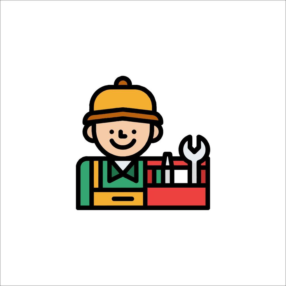 A man with a toolbox icon vector