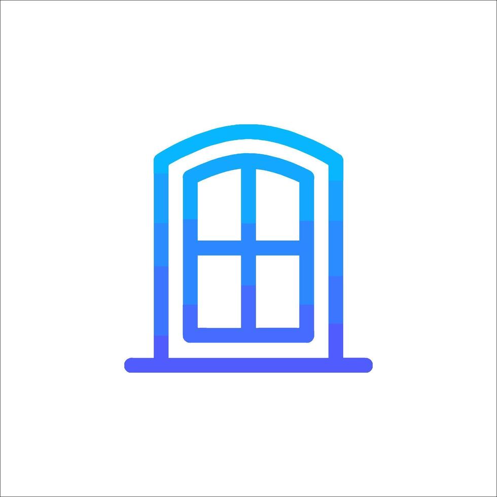 A blue and purple icon of a window vector