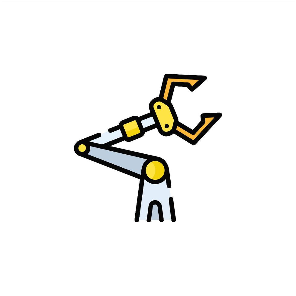 A robot holding a wrench icon vector