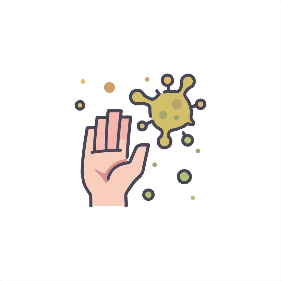 Hand with hand sanitizer icon vector